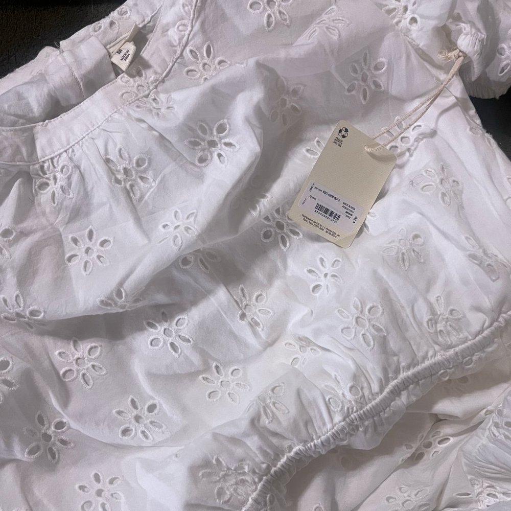 a.n.a Flower Eyelet Midi Dress